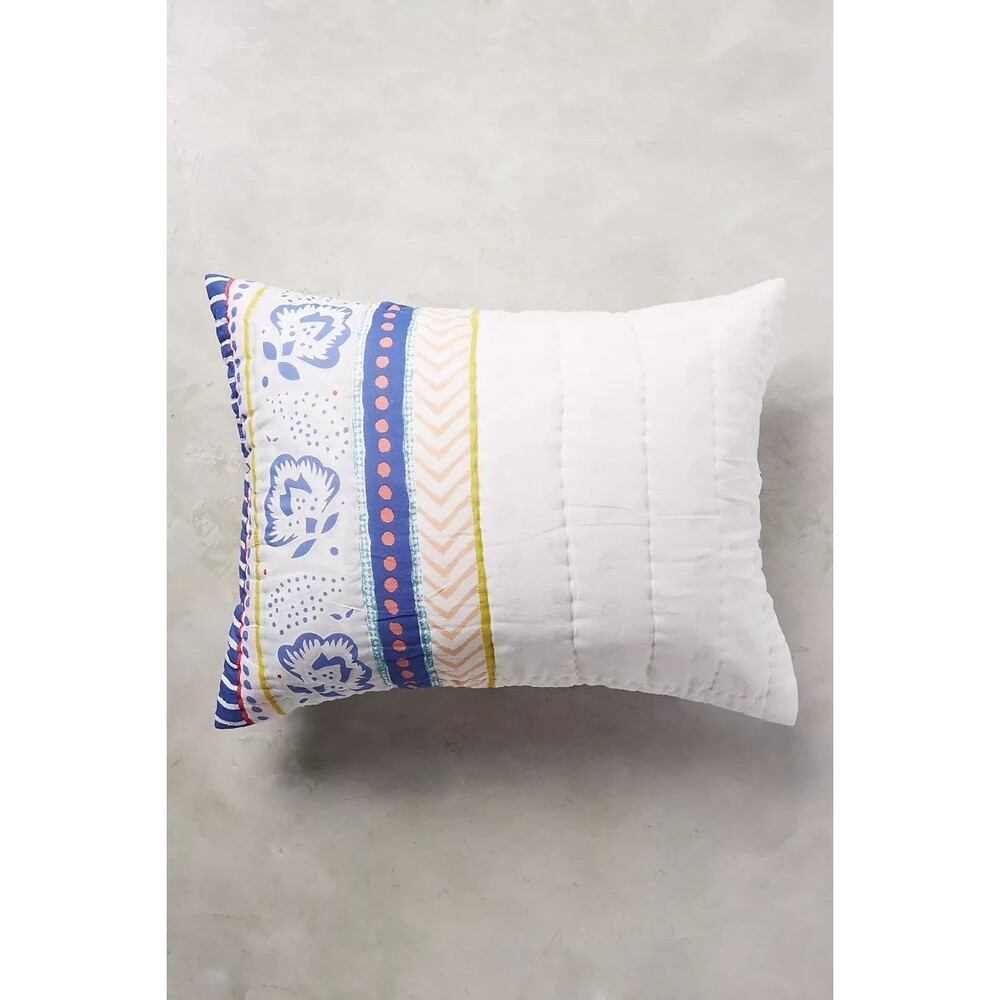 Set of 2 Anthropologie Bisbita Pillow Shams 26" x 20" Quilted Cotton Boho